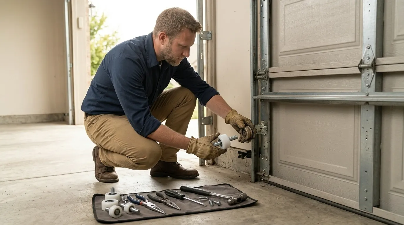 Modern flush garage door