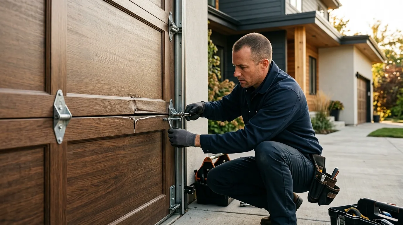 Modern flush garage door